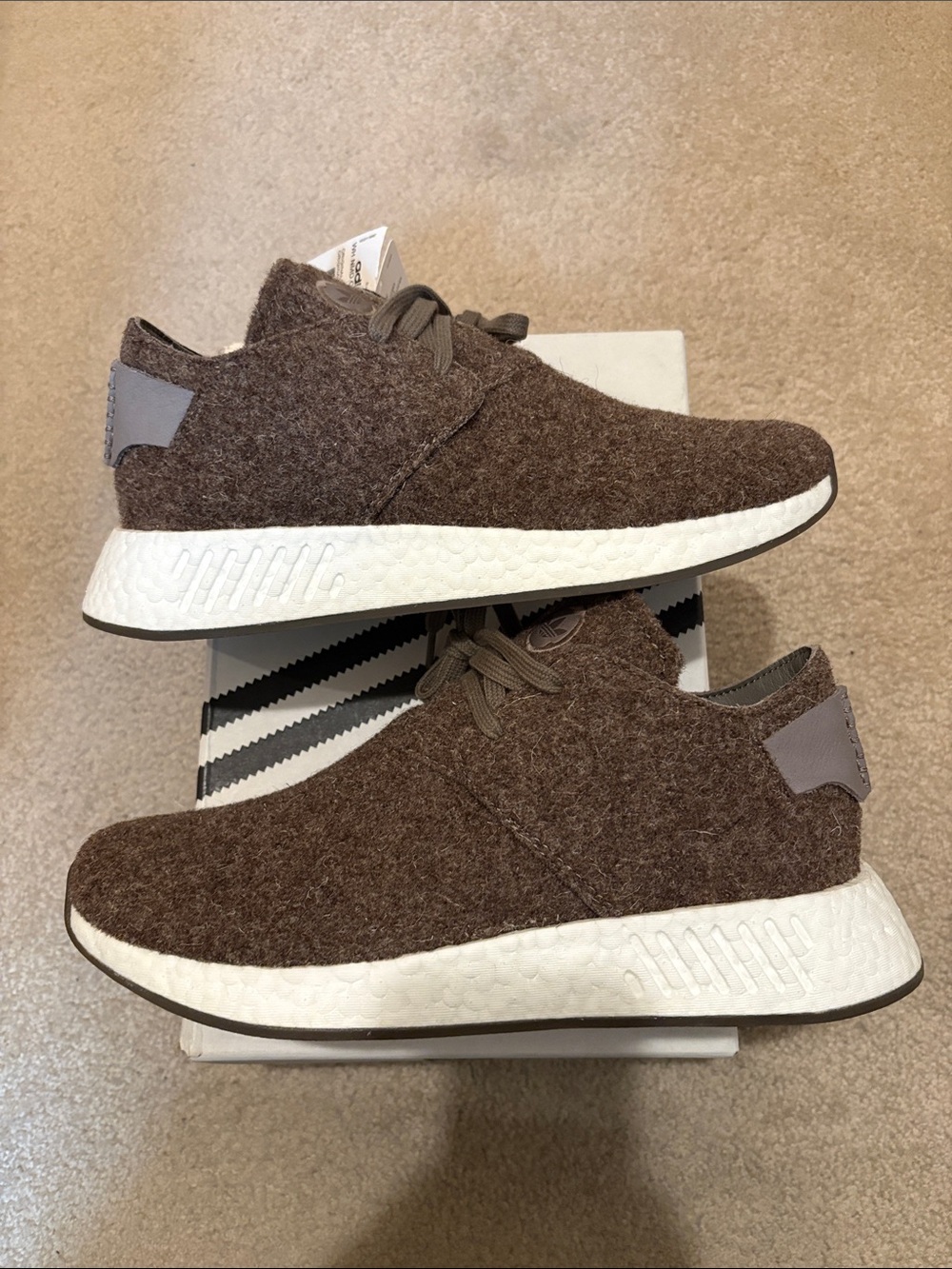 adidas Originals x Wings+Horns Men's Brown Knit Lace-Up Sneakers